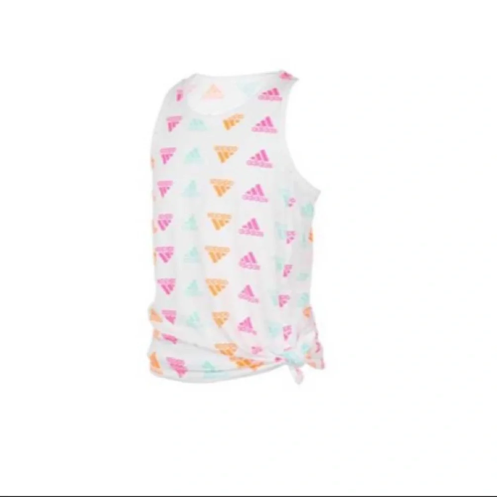 Adidas Little Girls Sleeveless Print
Tie Front Tank Top - Picture 2 of 4